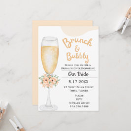 Brunch & Bubbly Bridal Dusche Einladung