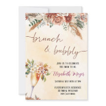 🍾 Brunch & Bubbly Bridal Dusche Einladung 🌸