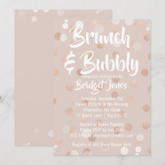 Brunch & Bubbly Bridal Dusche Einladung Confetti