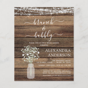 Brunch & Bubbly Bridal Dusche Einladung Flyer