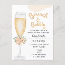 Brunch & Bubbly Bridal Dusche Einladung