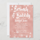 Brunch & Bubbly Bridal Dusche Einladung Rose Gold (Vorderseite)