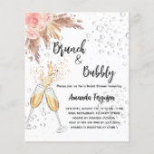 Brunch Bubbly Bridal pampas Haushaltseinladung (Vorderseite)