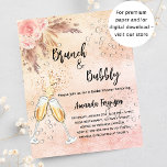 Brunch Bubbly Bridal Rose pampas Haushalt<br><div class="desc">Ein modernes, stilvolles und glamouröses Brautparty für einen Bubbly Brunch. Eine rustikale Rose Gold, rot rosa Farbverlauf mit Blasen, ein Paar Flöten, Gläser, rot rosa Rosen und Pampas Gras. Der Name ist mit einem modernen handgeschriebenen Stilskript geschrieben. Personalisieren Sie Ihre Party-Daten und fügen Sie sie hinzu. 1 Blatt = 1...</div>