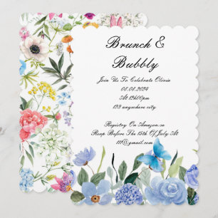BRUNCH & BUBBLY BRIDAL SHOWING INVITATION SAVE THE DATE