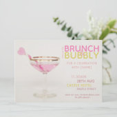 BRUNCH BUBBLY Bridesmaids Luncheon Brunch Cocktail Einladung (Stehend Vorderseite)
