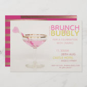 BRUNCH BUBBLY Bridesmaids Luncheon Brunch Cocktail Einladung (Vorne/Hinten)