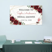 Brunch Bubbly Burgundy Wine Rose Brautparty Banner (Messeveranstaltung)