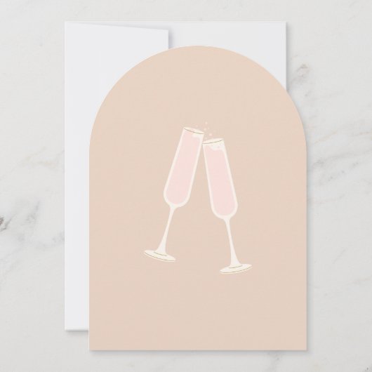 Brunch Bubbly Champagne Brautparty Arch Einladung (Rückseite)