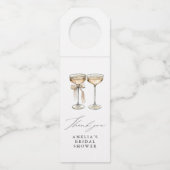 Brunch & Bubbly Champagne Brautparty Vielen Dank Flaschenanhänger (Vorderseite)
