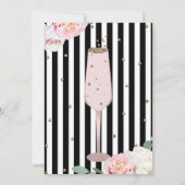 Brunch & Bubbly Champagne Croissant Brautparty Einladung (Rückseite)