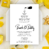 Brunch & Bubbly Champagne Typografy Brautparty Einladung