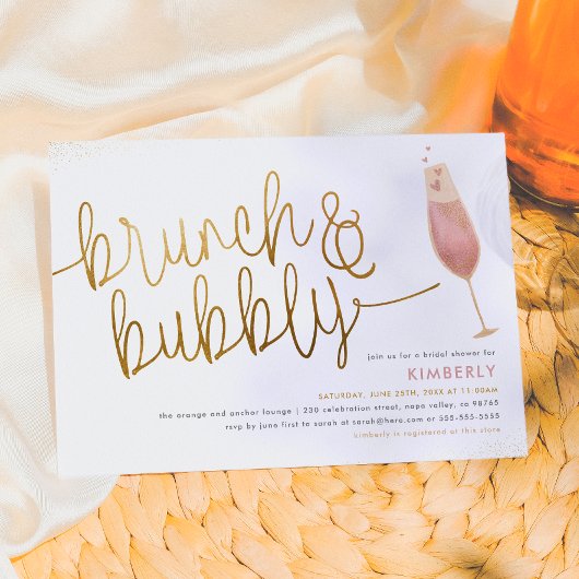 Brunch & Bubbly Champagner-Brautparty Einladung