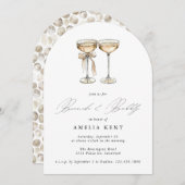 Brunch & Bubbly Champagner-Brautparty Einladung (Vorne/Hinten)