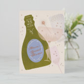 Brunch & Bubbly Champagner Brautparty Folieneinladung (Stehend vorne)