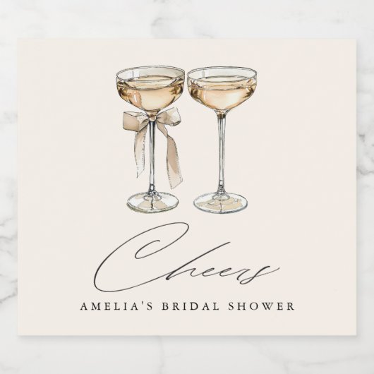 Brunch & Bubbly Champagner-Brautparty Schaumweinetikett (Einzelnes Label)