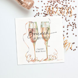 Brunch & Bubbly Champagner Brautparty Serviette