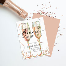 Brunch & Bubbly Champagner Bridal Dusche Einladung