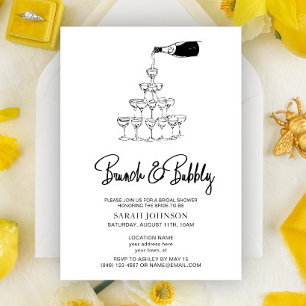 Brunch & Bubbly Champagner-Typografie Brautjungfer Einladung