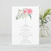 Brunch Bubbly Chef Cocktail Rose Brautparty Einladung (Stehend Vorderseite)