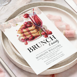 Brunch & Bubbly Cherry Brautparty Einladung