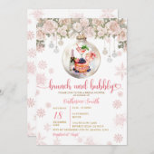 Brunch Bubbly Christmas Dinner Bridal Shower Party Einladung (Vorne/Hinten)