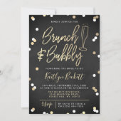 Brunch & Bubbly Confetti Brautparty Einladung (Vorderseite)