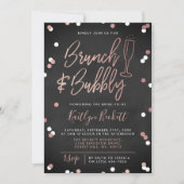 Brunch & Bubbly Confetti Brautparty Einladung (Vorderseite)
