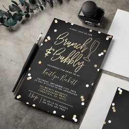 Brunch & Bubbly Confetti Brautparty Einladung