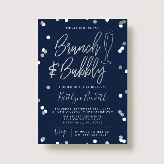 Brunch & Bubbly Confetti Brautparty Einladung