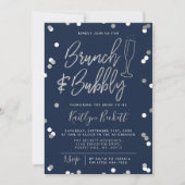 Brunch & Bubbly Confetti Brautparty Einladung (Vorderseite)