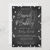 Brunch & Bubbly Confetti Brautparty Einladung (Vorderseite)