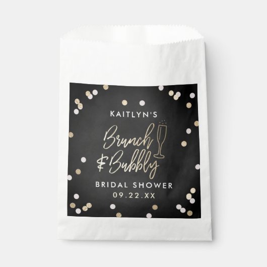 Brunch & Bubbly Confetti Brautparty Geschenktütchen (Vorderseite)