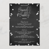 Brunch & Bubbly Confetti Brautparty Menükarte (Vorderseite)