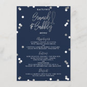 Brunch & Bubbly Confetti Brautparty Menükarte (Vorderseite)