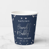 Brunch & Bubbly Confetti Brautparty Pappbecher (Vorderseite)