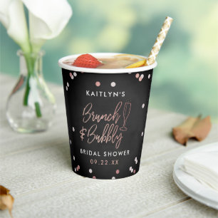 Brunch & Bubbly Confetti Brautparty Pappbecher