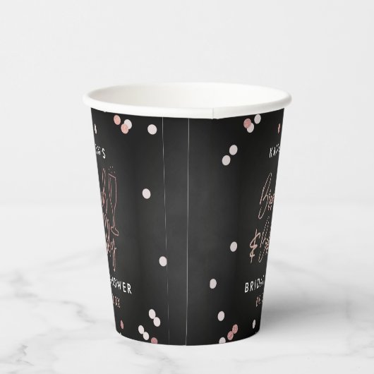 Brunch & Bubbly Confetti Brautparty Pappbecher (Rechts)