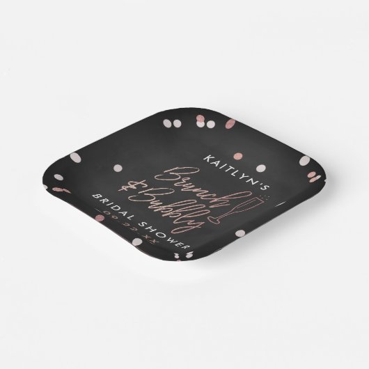 Brunch & Bubbly Confetti Brautparty Pappteller (Gewinkelt)