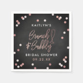 Brunch & Bubbly Confetti Brautparty Serviette (Vorderseite)