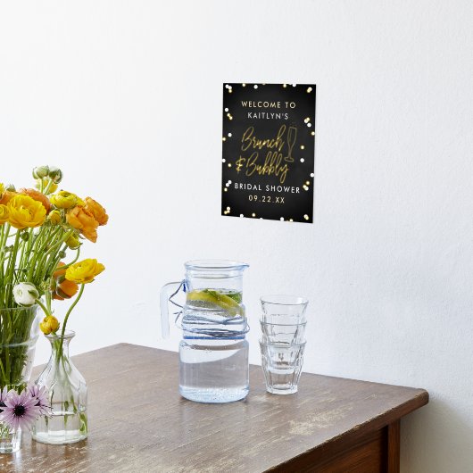 Brunch & Bubbly Confetti Brautparty Willkommen Foliendrucke (Ablage(Küche))