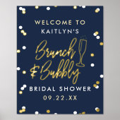 Brunch & Bubbly Confetti Brautparty Willkommen Foliendrucke (Vorderseite)