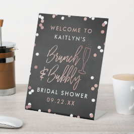 Brunch & Bubbly Confetti Bridal Shower Welcome Sockelschild