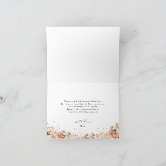 Brunch & Bubbly Dankeschön Card | Aquarellblume Dankeskarte (Innenseite)