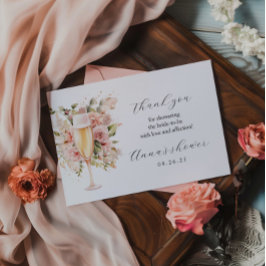 Brunch & Bubbly Dankeschön Card | Aquarellblume Dankeskarte