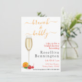 Brunch Bubbly Delight Budget Brautparty Einladung (Stehend Vorderseite)
