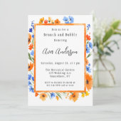 Brunch & Bubbly der Wildblume Embrace im Sommer Einladung (Stehend Vorderseite)