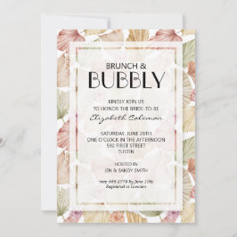 Brunch Bubbly Drilling Blätter Brautparty Einladung