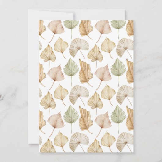 Brunch Bubbly Drilling Blätter Brautparty Einladung (Rückseite)