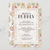 Brunch Bubbly Drilling Blätter Brautparty Einladung (Vorne/Hinten)